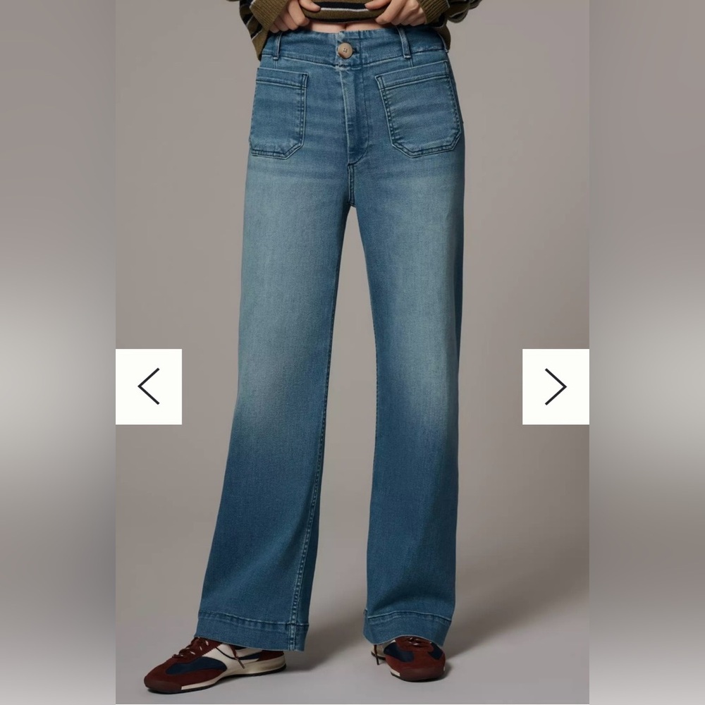 The Colette Full-Length Wide Leg Jeans by Maeve